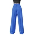 thumbnail image 4 of EDFBUYKRS Female Women Pants Casual Cargo Pants Women Tall 34-36 Inseam Women's Solid Color Autumn and Winter High Waisted Drawstring Pocket Wide Leg Fitness and Sports Casual Sweatpants L, 4 of 9