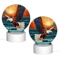 thumbnail image 2 of Naloa Textured Bald Eagle Acrylic LED Night Light Custom LED Lights Personalized Nightlight Customized Gifts for Family Couples Friends, 2 of 9