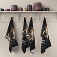 thumbnail image 3 of Kitchen Towels Black Flower Pattern Cleaning Towel Absorbent Hand Towels Tea Towels for Home Restaurant Dish Clean 28" x 18", 1PC, 3 of 6