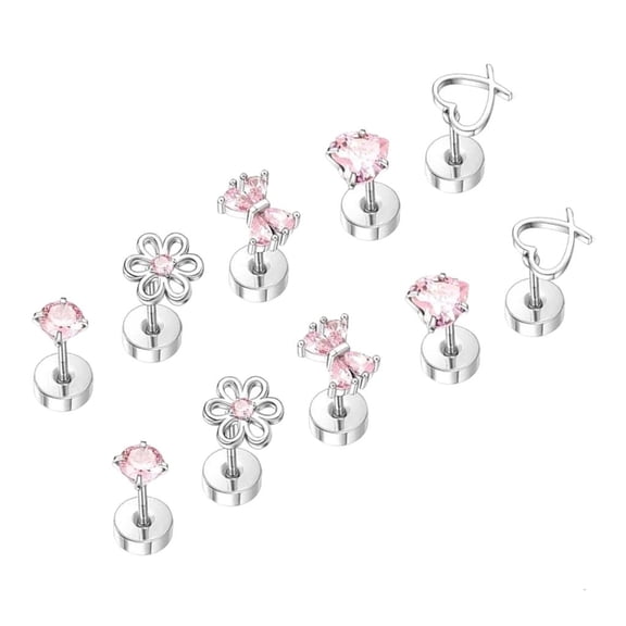 YIEMEEN Sensitive Ears Friendly Flat Back Stud Earrings Surgical Steel Allergy Resistant