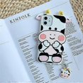 thumbnail image 4 of iPhone 11 3D Cartoon Milk Cow Design Kawaii Fun Silicone Cover, Animal Cool Funny Case Cover with Cute Pendant, Anti-Stratch Bumper Protective Phone C, 4 of 4