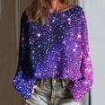 thumbnail image 2 of yardsong 2025 Boho for Women Holiday Sweatshirt - Boat Neck Long Sleeve Imitation Knit Christmas Xmas Pullover Purple,S, 2 of 6