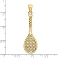thumbnail image 3 of 14K Yellow Gold 3-D Polished Tennis Racquet Charm (37.3 X 13.2) Made In United States k8749, 3 of 5