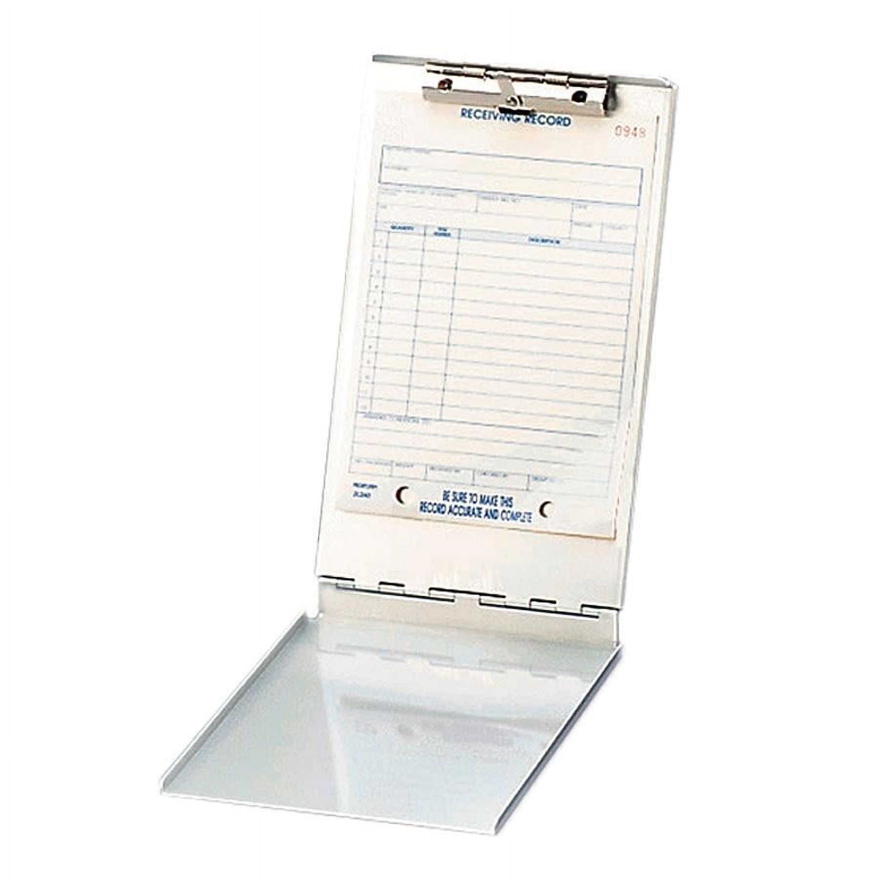 Saunders Storage Clipboard - 1.50" Capacity - 1 Compartment - Top Opening - 5.66" X 9.50" - Aluminum - Silver (SAU10007)