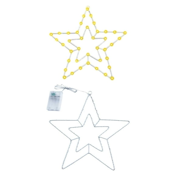 SLYNSHome Patriotic Decorations Lights,Light Up Star Wire Decor 4th of July Red White and Blue Decor Memorial Day Star Lights Fairy Star Lights for Home Window Wall - Yellow