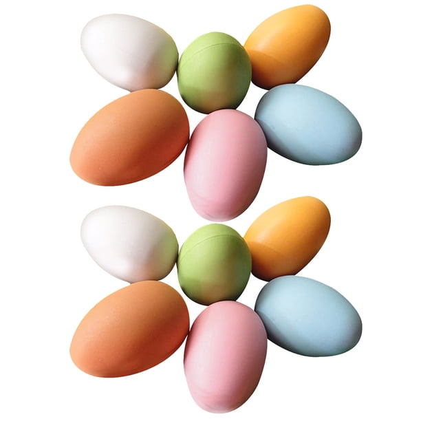 12 huevos de plástico de colores para decoración de Pascua, festivales, manualidades, huevos de plástico