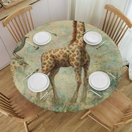 

Autua Giraffes Jungle Waterproof Round Table Cloth for Indoor and Outdoor Use Stain-Resistant and Washable Ideal for Restaurants Weddings Parties - Various Sizes Available 46 -50