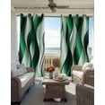 thumbnail image 4 of Ombre Green Lines Blackout Curtains 39 Inches Length, Abstract Water Ripple Gradient Color Window Treatment Thermal Insulated Drapes for Bedroom Living Room 2 Panels 55x39 Inches, 4 of 8