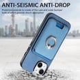 thumbnail image 3 of Allytech iPhone 11 Case, Detachable Magnetic Wallet Case with Card Holder & Ring Stand, Support Car Mount, Premium PU Leather Shockproof Durable Protective Slim Case Cover - Blue, 3 of 11