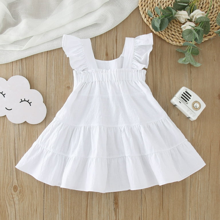 white christmas dresses EL349 Zoe Cotton Dress** 1-2Y