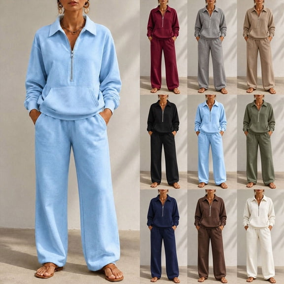 Women Hoodie Sweatshirt and Pants Set Fall Winter 2Pcs Sports Set for Women