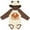 Natural & Brown w Ears, variant on Inktastic I'm Just Here for the Pumpkin Pie with Heart and Leaves Boys or Girls Long Sleeve Baby Bodysuit