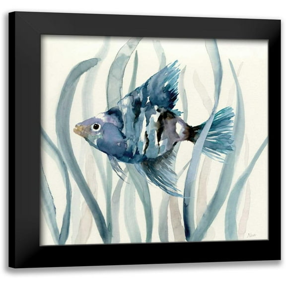 Nan 12x12 Black Modern Framed Museum Art Print Titled - Fish in Seagrass II
