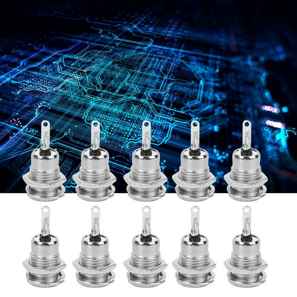 Easy To Weld Plug Adapter Terminals, Lightweight DC Power Plug Jack, 10pcs For Multiple Types Of Plugs Electronic
