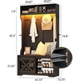 thumbnail image 2 of ChVans 75''H LED Farmhouse Hall Tree with Bench and Shoe Storage, Black Hall Tree with Storage Bench,12 Shoe Cabinet,Umbrella Holder&Sock Storage Drawer,Mudroom,Hallway,Entryway Furniture, 2 of 7