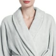 thumbnail image 5 of Enwphrey Grey Women Robe Soft Cozy Warm Bathrobe Ladies Long Fleece Plush Comfy Spa Housecoat Lightweight Robe for Women (S-M, Light Grey), 5 of 8