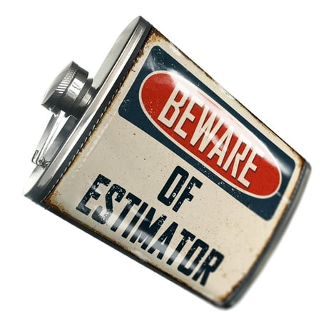 

NEONBLOND Flask Beware Of Estimator Vintage Funny Sign