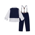 thumbnail image 3 of Usaibhir Toddler Baby Boy Clothes Suit Gentleman Wedding Outfits, Formal Dress Shirt+Bowtie+Vest+Suspender Pants 12M-5Y, 3 of 8