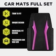 thumbnail image 2 of Auto Drive 4-Piece Rubber Car Floor Mats, Carbon Fiber Pattern, Pink, Universal Fit, 2 of 12