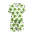 thumbnail image 4 of LEKWK St. Patrick's Day Short Set for Little Girls V-Neck Tee Shamrock Clover Print Elastic Waist Shorts Festive Holiday Outfit Soft Summer Play, 4 of 7