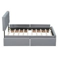 thumbnail image 6 of uhomepro Storage Upholstered Platform Bed Queen Size with Nail Trim Headboard, 4 Storage Drawers, Wood Slats Support, Mattress Foundation No Box Spring Required, Gray, 6 of 9