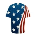 thumbnail image 4 of Hauts d'Été Grande Taille pour Femmes Manches Courtes Hauts d'Été Décontractés Col Rond Manches Courtes T-Shirts Imprimé Drapeau Ajusté Basiques Hauts Tees Blouses T-Shirt Col en V Femmes en Liquidation, 4 of 6