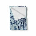 thumbnail image 2 of Floral Soft Flannel Fleece Blanket, Swirly Leafy Branches Curved Petal Growth Ivy Plant Gardening Foliage, Cozy Plush for Indoor and Outdoor Use, 50" x 70", Pale Sky Blue and Indigo, by Ambesonne, 2 of 6