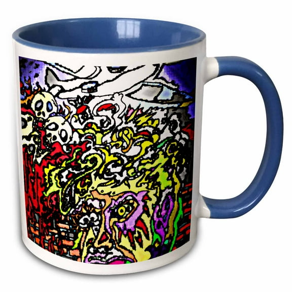 3drose, Fallout, 15oz Two-tone Blue Mug