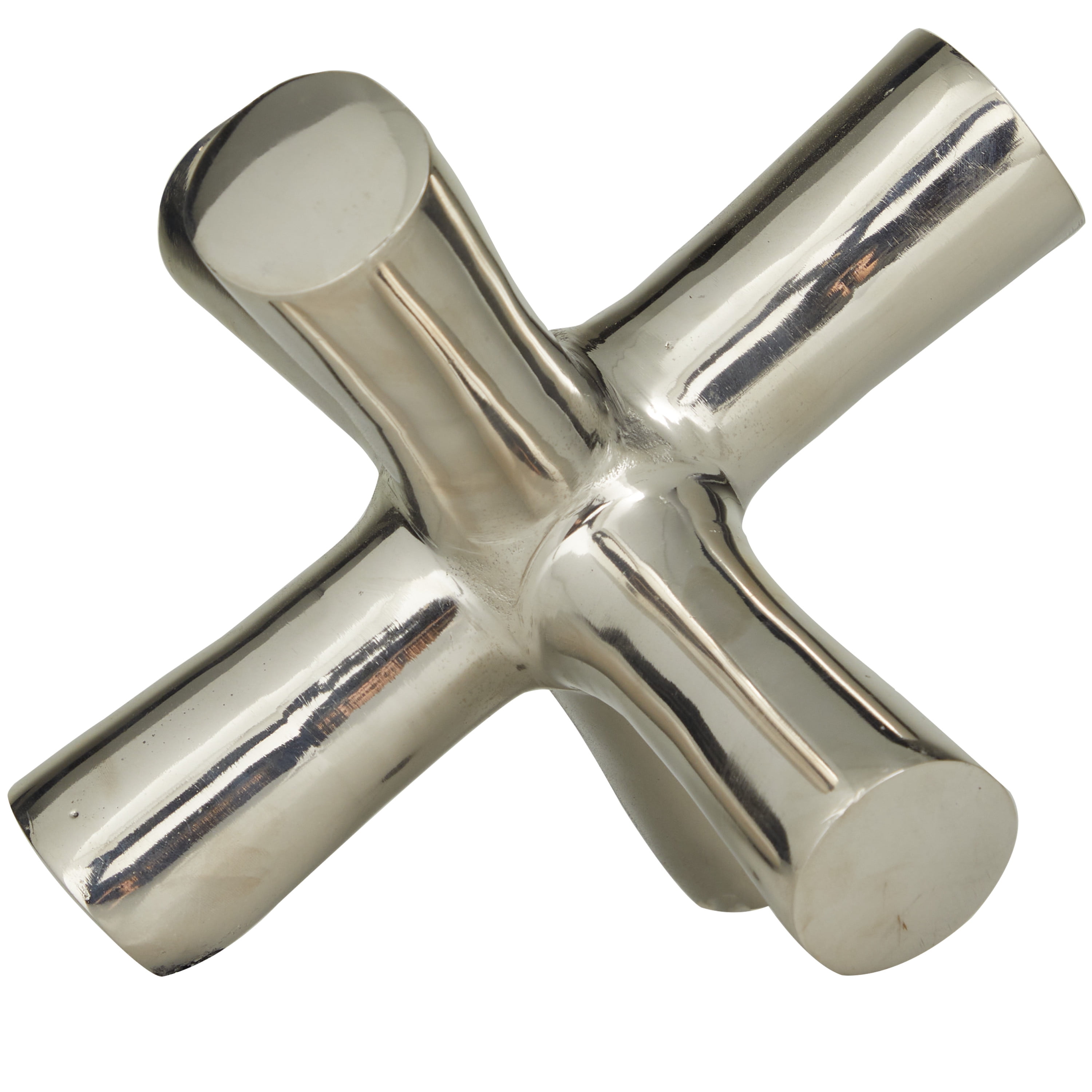 8" x 7" Silver Aluminum Jack Abstract Sculpture, by DecMode