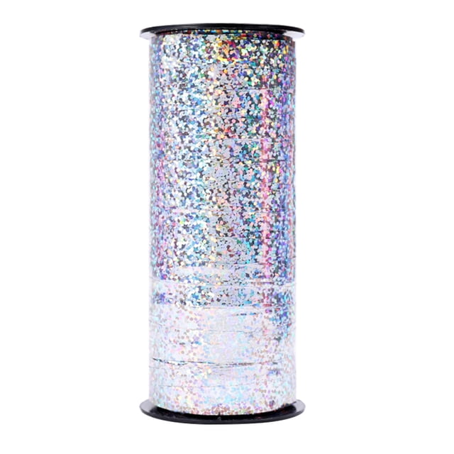 CIMAXIC christmas 100 Yard Metallic Silver Balloon Ribbons Strings for Party Festival Flowers Crafts Christmas Gift Wrapping(5mm Width,Silver),3543.3"X0.2"X0.04"
