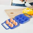 thumbnail image 5 of Blue 6 Grid Handle Egg Container For Refrigerator, Portable Eggs Holder Egg Carrier Tray With Lid For Camping Outdoor Picnic, Egg Storage Box Egg Clip Egg Box, 5 of 6