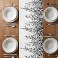 thumbnail image 4 of Table Runner 70 Inches Long for Kitchen Dining, Eucalyptus Leaves Dresser Scarf Farmhouse, Dining Table Decorations for Wedding/Parties, Black Grey Summer Botanical Weeping 13 x 70 In, 4 of 8