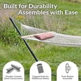 thumbnail image 3 of Sunnydaze 2-Person Polyester Rope Hammock with Stand and Pad, 275 lb Capacity - Desert Stripe, 3 of 17