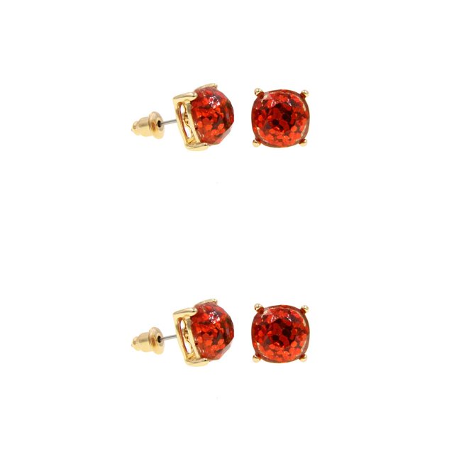 Qarigey Glitter Stud Accesorios populares Square Party Pendientes Aniversario Regalo Señora Decoraciones diario Simple Pendiente Boda Rojo Rojo 2piezas Qarigey CBP305361