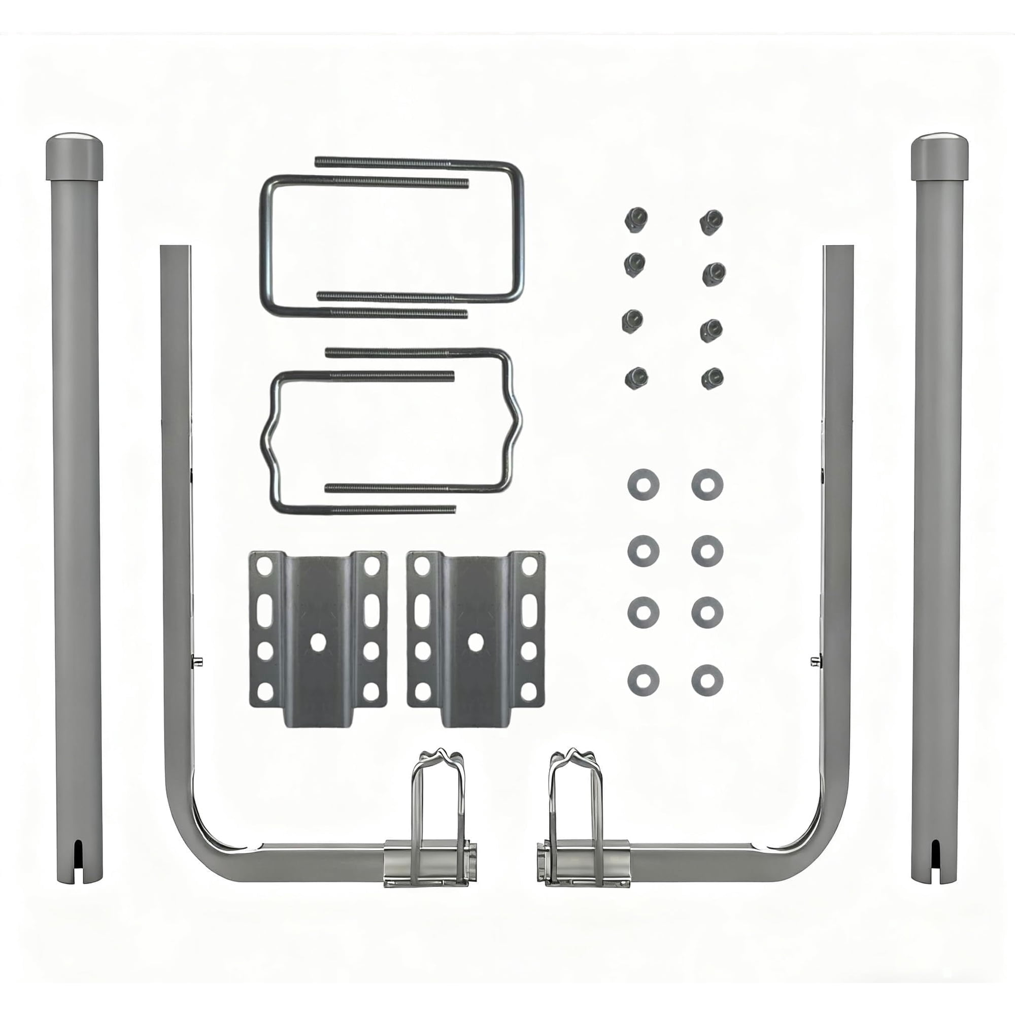 Boat Trailer Guide-ons, 40"/48" Adjustable, 2PCS Rustproof Electro-Galvanized Steel Trailer Guide ons, Trailer Guides with PVC Pipes, for Ski Boat, Fishing Boat, Sailboat Trailer (2 PCS)