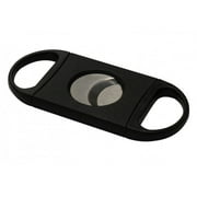 Plastic Guillotine Double Blade Cigar Cutter - 60 Ring Gauge - Black - 1 Piece