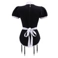 thumbnail image 7 of Littleforbig Cotton Romper Onesie Pajamas Bodysuit - Goth Tease Onesie - Maid Suit X-Small, 7 of 7