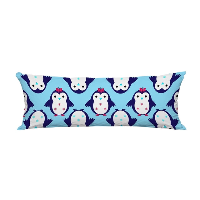 YUSDECOR Housse de Traversin Pingouin Longue Taie d'Oreiller Oreiller Coussin Taille 20x60 Pouces
