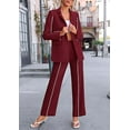 thumbnail image 6 of PRETTYGARDEN Women's Fall Spring 2 Piece Blazer Outfits Business Casual Oversized Jacket Wide Leg Work Pants Dressy Suit Set, 6 of 8
