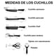 thumbnail image 2 of Juego de cuchillos profesionales HappyWare acero inoxidable negro 6 pzs, 2 of 4