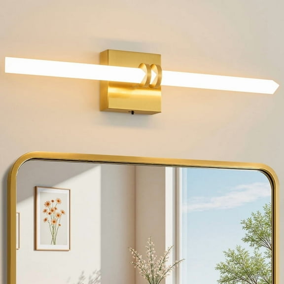 Deyidn 22-Inch 1-Light Wall Sconce, Gold Modern LED Fixture for Bedroom, Living Room & Hallway