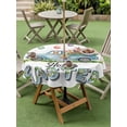 thumbnail image 3 of Outdoor Tablecloth with Umbrella Hole and Zipper, Easter Round Table Cloth 60 Inch Waterproof Tablecloth, Easter Eggs Spring Watercolor Country Bunny Tulip Flower Picnic Table Cover for Patio Camping, 3 of 7
