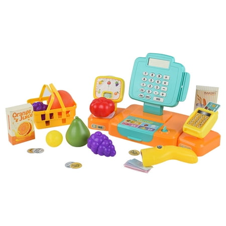 Kids Pretend Playset Calculator Cash Register Educational Toy Set with ...