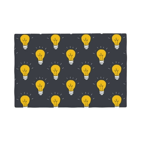 

Placemats Set Of 4 / 6 Light Bulb Pattern Grey Placemats For Dining Table Indoor/Outdoors Heat Resistant Washable Placemats 18 X 12
