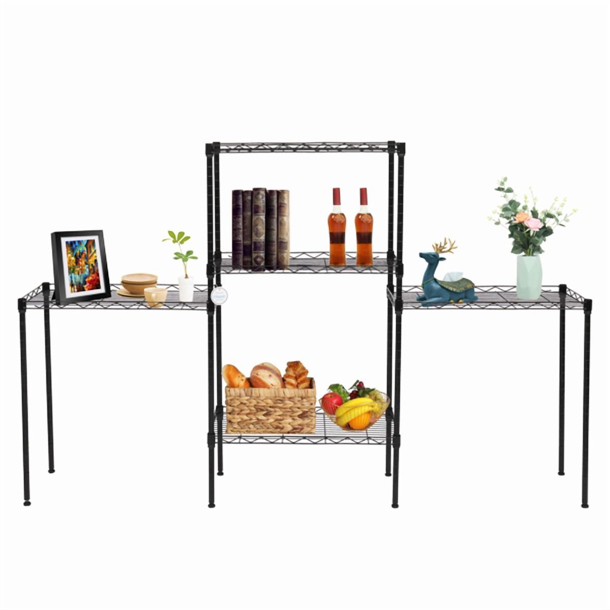 Alvantor 5-Tier Heavy Duty Storage Rack Shelving Unit, Black, 250 kg Load Capacity
