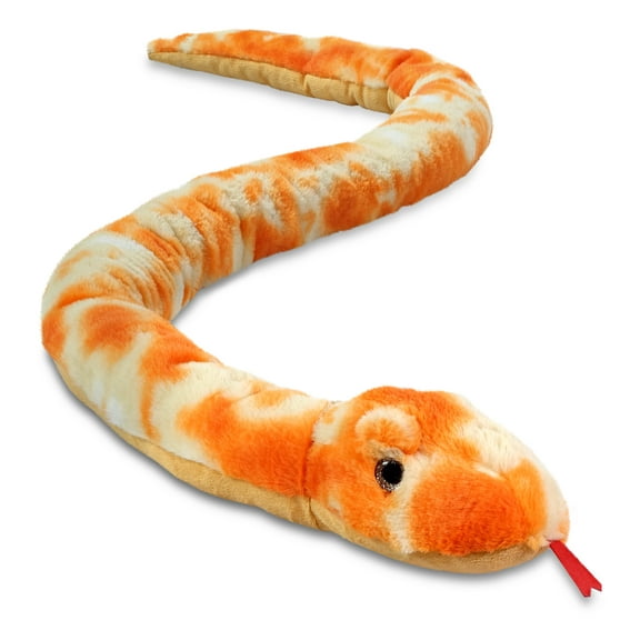 DolliBu Orange Tie-Dye Snake Stuffed Animal - Huggable Snake Plush, Adorable Playtime Plush Toy, Cute Wildlife Animal Cuddle Gifts, Super Soft Plush Doll Animal Toy for Kids and Adults - 60 Inches