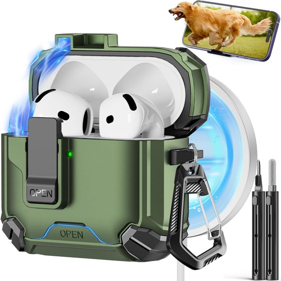 Funda para AirPods Pogelan de cuarta generación con soporte para teléfono y kit