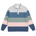 thumbnail image 3 of Ceisia Men's Vintage Waffle Knit Polo Sweater | Loose Drop-Shoulder Color Block Striped Long Sleeve Pullover Gifts, 3 of 5