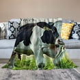 thumbnail image 2 of Patifu Cow Grass Tag Theme Warm Lightweight Soft Fleece Blanket | All Season Sofa Decor Gift Blanket 40x50in, 2 of 6
