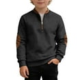 thumbnail image 2 of Teen Sweatshirts Long Sleeve Color Block Sweatshirt with Zipper Loose Fit Pullover Top 12-13 Years Clothes Boys, 2 of 4